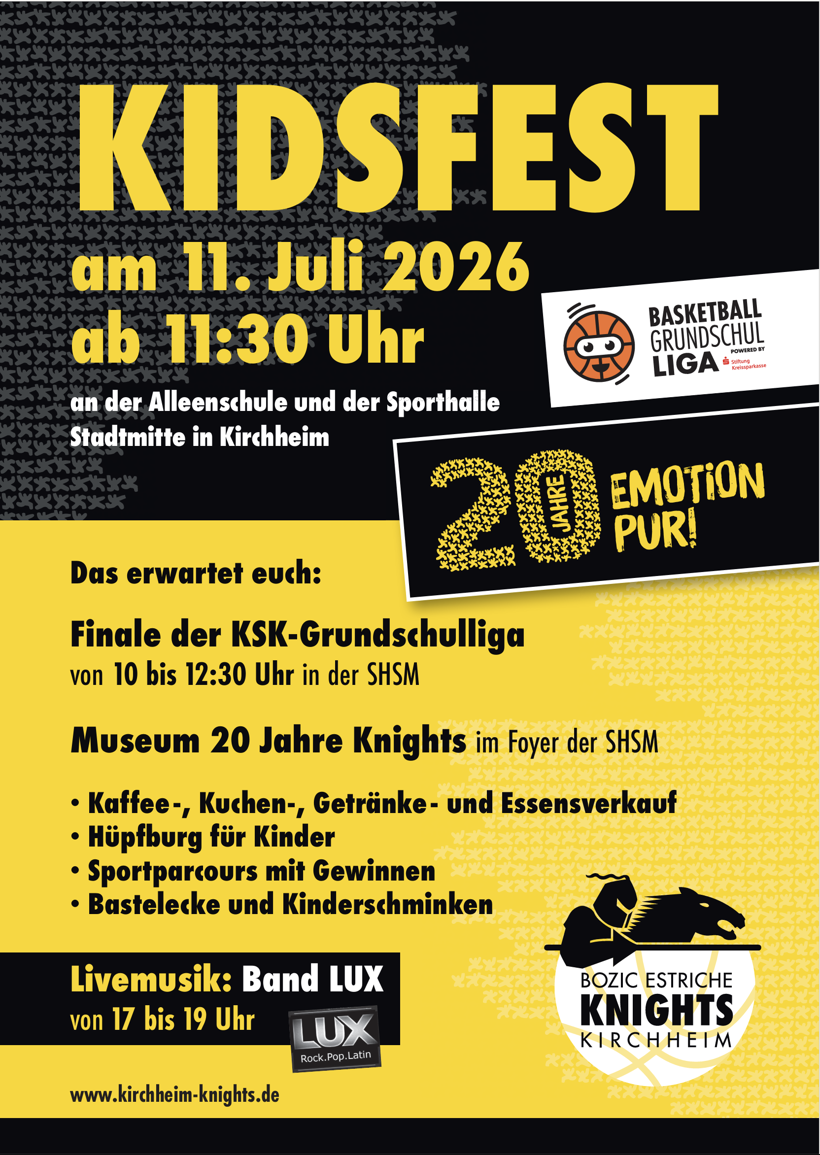 Einladung zum Kidsfest am 11.07.26 ab 11:30 Uhr an die Alleenschule bzw. SHSM.